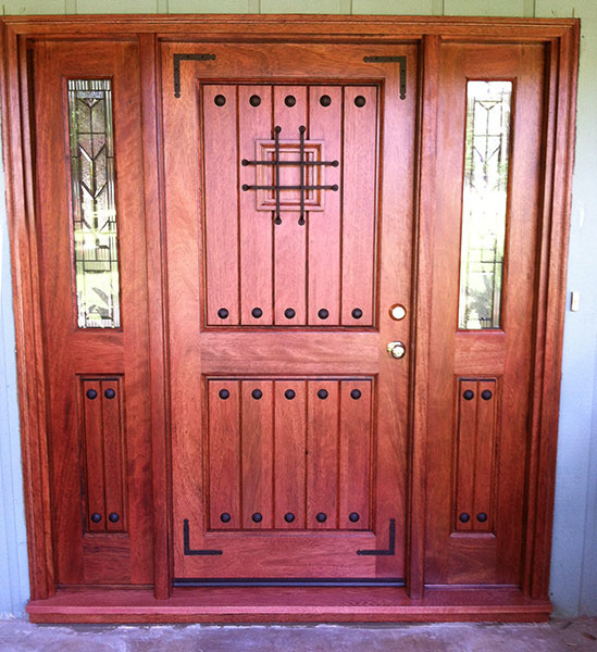 Solid wood entry door