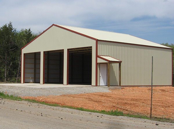 Pole-framed fire station