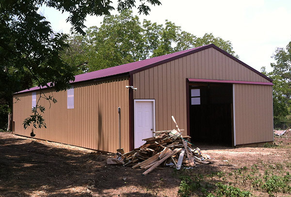 Pole barn for livestock