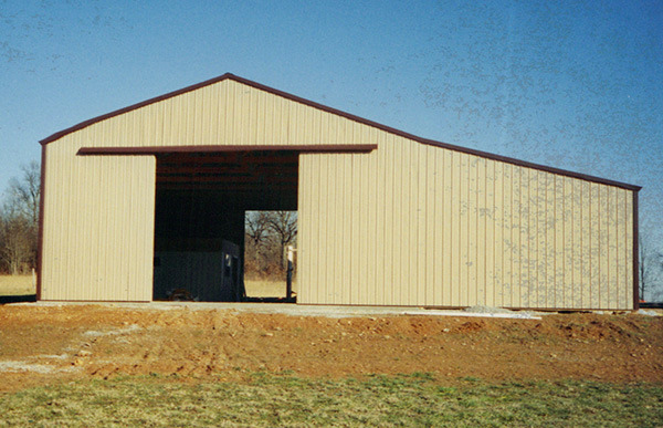 Pole building on concrete slab