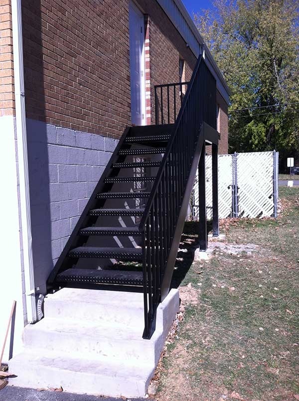 Powder-coated steel stairs
