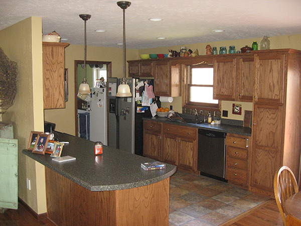 Oak cabinets