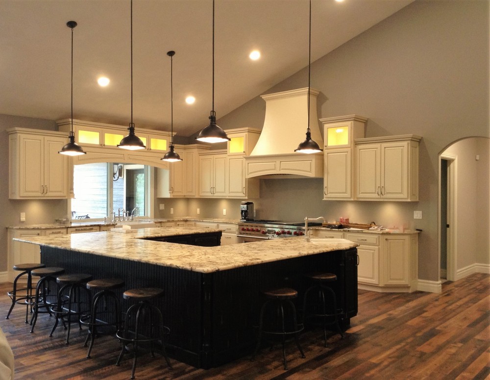 Custom kitchen and bar area